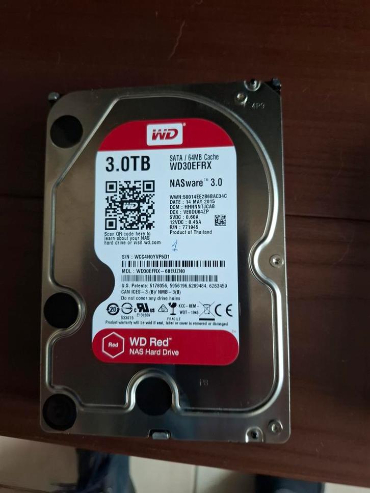 WD Red 3TB NAS Harde Schijf - WD30EFRX, Computers en Software, Harde schijven, Gebruikt, Desktop, Intern, HDD, Ophalen of Verzenden