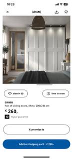1 grimo door, white, ikea pax door, Huis en Inrichting, Kasten | Kledingkasten, Ophalen, Overige materialen, 100 tot 150 cm, 200 cm of meer
