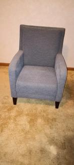 Grijs / blauw fauteuil, Huis en Inrichting, Fauteuils, Ophalen, Zo goed als nieuw, 75 tot 100 cm, 50 tot 75 cm