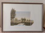 Landschap aquarel Daniël van Oppen, Antiek en Kunst, Kunst | Schilderijen | Klassiek, Ophalen of Verzenden