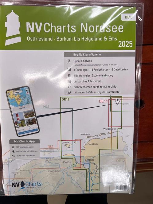 NV Charts (2025) DE 013 Borkum tot Helgoland en Ems, Watersport en Boten, Navigatiemiddelen en Scheepselektronica, Nieuw, Ophalen of Verzenden