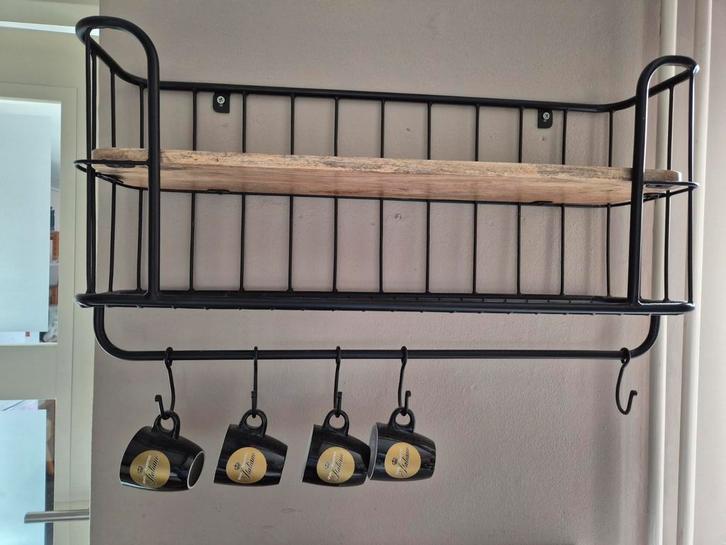 Stoer Bakkersrek / Wandrek met Haken, Huis en Inrichting, Woonaccessoires | Wandplanken en Boekenplanken, Ophalen