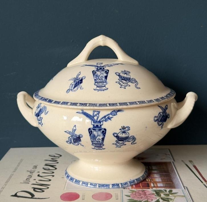 Petrus Regout Maastricht Potiche kinderservies terrine, Antiek en Kunst, Antiek | Servies los, Verzenden