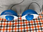 Twee originele Verner Panton kobaltblauwe hanglampen, Huis en Inrichting, Ophalen, Gebruikt, Minder dan 50 cm