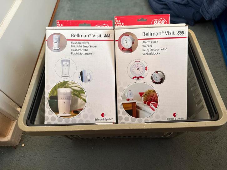 Bellman Visit 868 - Wekker & Flash Receiver, Huis en Inrichting, Woonaccessoires | Klokken, Gebruikt, Wekker of Tafelklok, Analoog