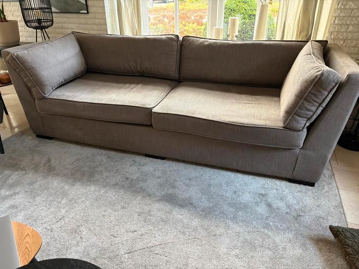 Bruine 3-zits bank, Huis en Inrichting, Banken | Bankstellen, Gebruikt, Rechte bank, Driepersoons, 200 tot 250 cm, 75 tot 100 cm