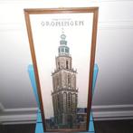 Geborduurd schilderij Martinitoren Groningen, Overige typen, Minder dan 50 cm, Gebruikt, Ophalen of Verzenden