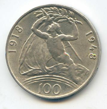 Tsjechoslowakije 100 Korun 1948 - 30 Jaar Republiek CZ UNC beschikbaar voor biedingen