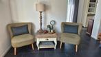 2 Leuke cocktail stoeltjes retro vintage Fauteuils Groen, Huis en Inrichting, Fauteuils, Ophalen, Gebruikt, Minder dan 75 cm, Stof