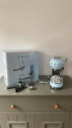 SMEG espressomachine halfautomaat piston blauw ECF01PBEU, Stoompijpje, Koffiemachine, Gemalen koffie, Ophalen of Verzenden