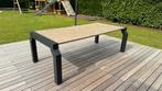 Rvs tuintafel met marmeren plaat, Tuin en Terras, Rvs, Rechthoekig, Ophalen of Verzenden, Zo goed als nieuw