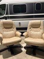 Relaxstoelen 2 stuks, Ophalen, Minder dan 75 cm, Leer, Zo goed als nieuw