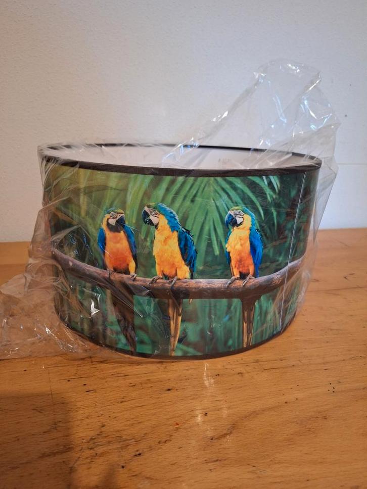 Hanglamp met Papegaaien Design, Huis en Inrichting, Lampen | Lampenkappen, Nieuw, Minder dan 25 cm, Rond, Bruin, Blauw, Groen