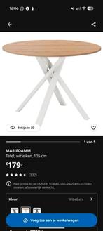 MARIEDAMM Ronde Eettafel - Wit Eiken, 105 cm, Huis en Inrichting, Tafels | Eettafels, Ophalen, Scandinavisch, Zo goed als nieuw