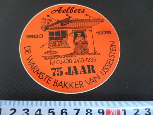 sticker ijsselstein aelbers 75 jaar 1978 warmste bakker, Verzamelen, Stickers, Zo goed als nieuw, Bedrijf of Vereniging, Ophalen