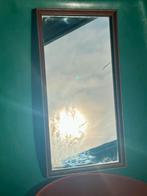 Vintage kleine rechthoek spiegel vogel reiger jaren 70 hout, Huis en Inrichting, Minder dan 50 cm, Gebruikt, Ophalen of Verzenden