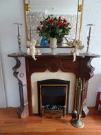 Klassieke Schouw met elektrische haard/ schoorsteenmantel., Ophalen, Zo goed als nieuw, Inzethaard, Elektrische haard