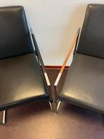 Te koop 6 Bert Plantagie stoelen type Clark, Huis en Inrichting, Stoelen, Ophalen, Gebruikt, Zwart, Leer