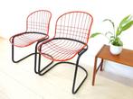 retro vintage design stoel draadstoel thema italy jaren 70, Twee, Gebruikt, Vintage, Ophalen of Verzenden