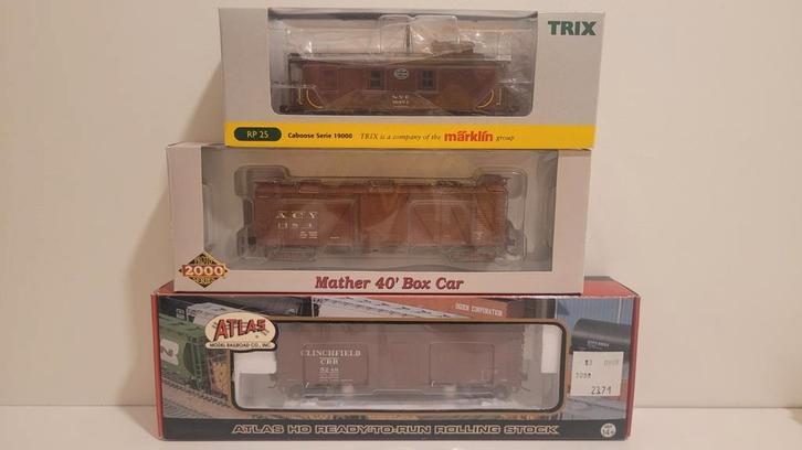 Trix, Altas, Walthers, 3x US wagons, NCY, AYC & Clinchfield, Hobby en Vrije tijd, Modeltreinen | H0, Zo goed als nieuw, Wagon