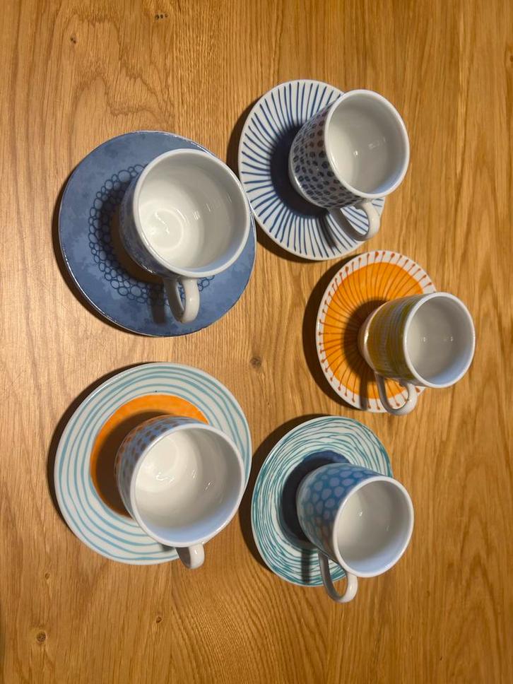 Villa d'Este Marea Espresso Kopjes, Huis en Inrichting, Keuken | Servies, Zo goed als nieuw, Kop(pen) en/of Schotel(s), Overige stijlen