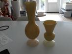 Zacht gele Dutz  vaasjes., Ophalen, Geel, Minder dan 50 cm, Glas