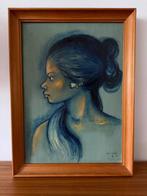 Schilderij op doek, Balinese schone, Bali 1965, vintage, Ophalen of Verzenden