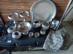 Setje zilverkleurige woonaccessoires, Ophalen of Verzenden, Zo goed als nieuw, Rond, Metaal