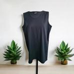 Dames mouwloze shirt - Zwarte lichte glans stof - mt. XL, Verzenden, Zwart, Maat 46/48 (XL) of groter, Nieuw