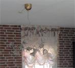 Kroonluchter met 10 armen en lampekapjes, Ophalen of Verzenden, Zo goed als nieuw, Metaal