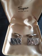 manchetknopen zilver (kleurig) Simpson's Canada vintage, Ophalen of Verzenden, Zo goed als nieuw, Overige materialen, Verzilverd