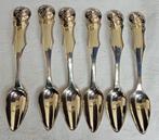 6 moccalepeltjes biedermeier Massief 835 zilver, Antiek en Kunst, Ophalen of Verzenden, Zilver