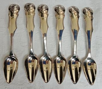 6 moccalepeltjes biedermeier Massief 835 zilver beschikbaar voor biedingen