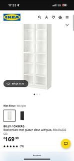 Billy Kast met Glazen Deuren, Huis en Inrichting, Kasten | Boekenkasten, Gebruikt, 200 cm of meer, Glas, 25 tot 50 cm