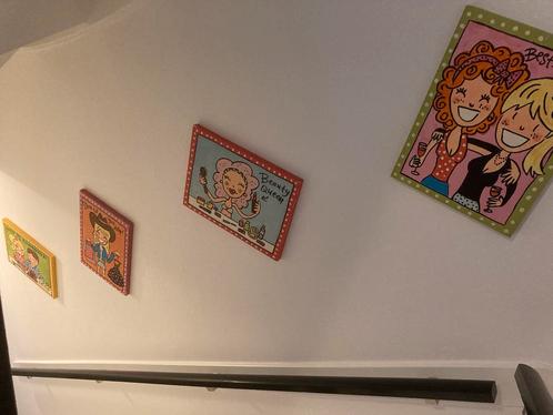 Blond Amsterdam schilderij 4x hele set, Huis en Inrichting, Woonaccessoires | Schilderijen, Tekeningen en Foto's, Zo goed als nieuw