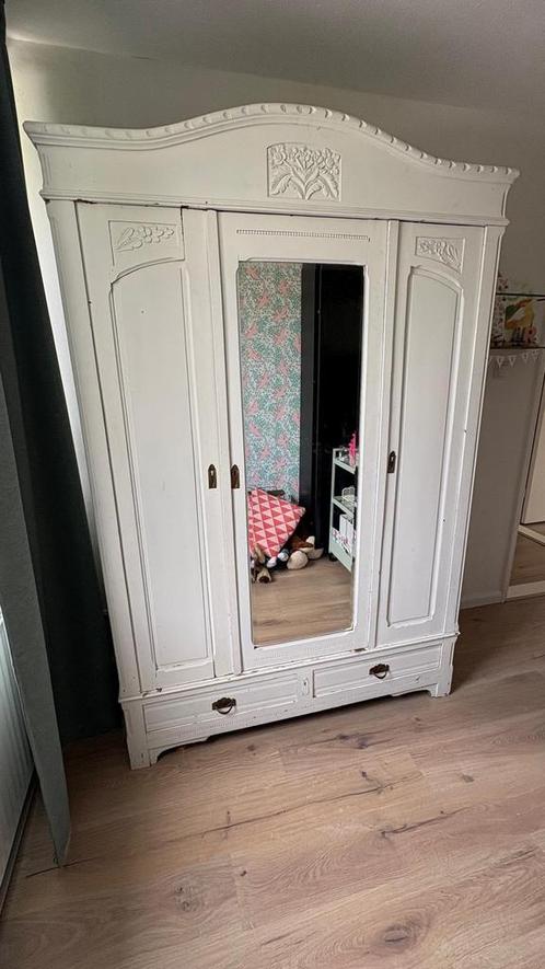 Kledingkast, hout, brocante/antiek, Huis en Inrichting, Kasten | Kledingkasten, Gebruikt, 150 tot 200 cm, 50 tot 75 cm, Ophalen