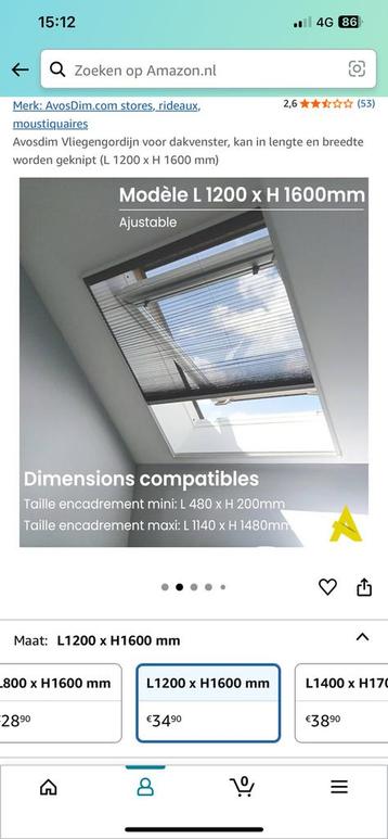 Raamhor verstelbaar in maat, nieuw in doos! AVOSDIM 160x120 beschikbaar voor biedingen