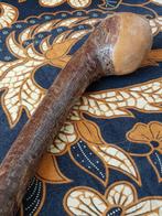 Antieke Engelse wandelstok van vruchtenhout en koper 87,5 cm, Ophalen of Verzenden