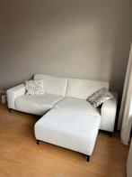 GRATIS Beige 3-zits bank + hocker, Ophalen, Gebruikt, Minder dan 75 cm, Driepersoons