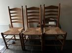 Antieke rieten stoelen van oude boerderij, Huis en Inrichting, Stoelen, Ophalen, Gebruikt, Hout, Drie