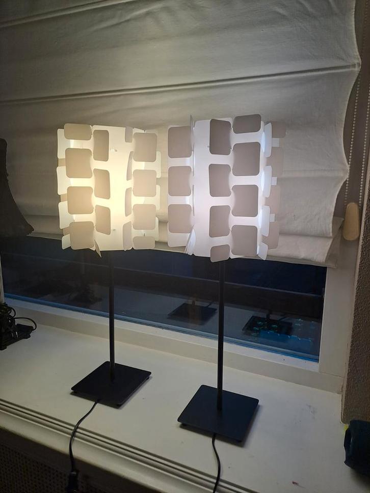 Set van 2 Leuke Schemerlampjes / Leeslampjes, Huis en Inrichting, Lampen | Tafellampen, Gebruikt, 50 tot 75 cm, Kunststof, Metaal