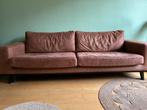 Cognac Microleer 3-zitsbank Torino (Wehkamp), Huis en Inrichting, Banken | Bankstellen, Ophalen, Gebruikt, Driepersoons, Rechte bank