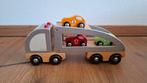 Janod transportauto met 3 autootjes, Kinderen en Baby's, Speelgoed | Houten speelgoed, Ophalen of Verzenden, Zo goed als nieuw