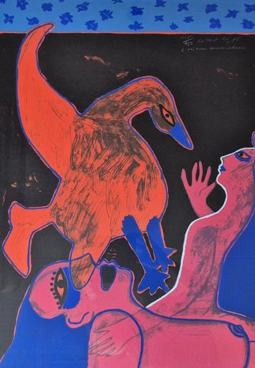 Corneille - litho 105/150 -Oiseaux ensorceleur, gesign - '78 beschikbaar voor biedingen