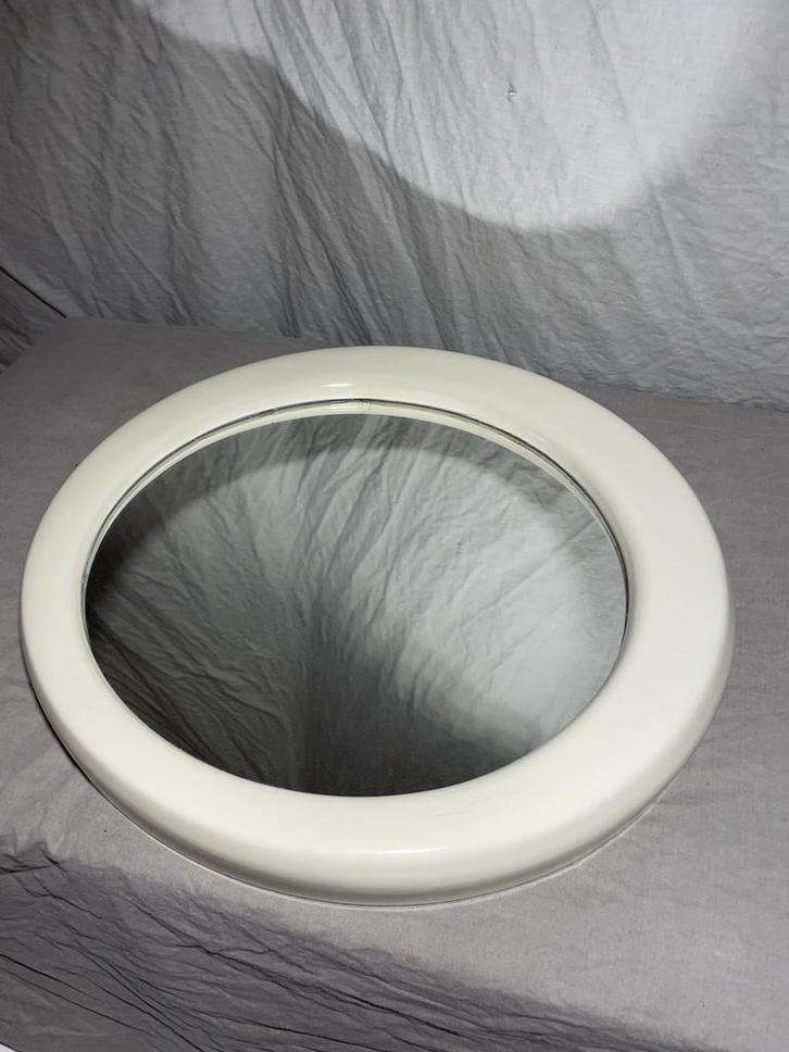 Porselein eye catcher Spiegel Witte Rand, Huis en Inrichting, Woonaccessoires | Spiegels, Zo goed als nieuw, Minder dan 50 cm