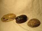 antiek 3x scarabee kevers beeldjes Egypte, Verzenden
