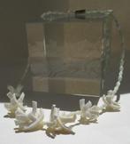 KSP01-Wit Parelmoer-Witte Schelp Rosetjes-combi-43cm., Verzenden, Nieuw, Wit, Steen of Mineraal