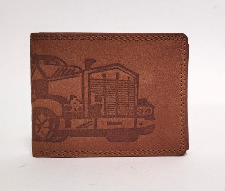 Amerikaanse truck vrachtwagen portemonee leer bruin wallet, Sieraden, Tassen en Uiterlijk, Portemonnees, Nieuw, Bruin, Leer, Ophalen of Verzenden