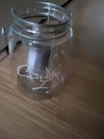 Glazen pot met kaars, Ophalen, Overige materialen, Zo goed als nieuw, Kandelaar