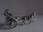 Miniatuur zilver EX1 koets + paard zilveren miniaturen, Verzenden, Zilver